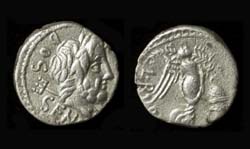 L. Rubrius Dossenus, Quinarius, Neptune with Victory reverse, WOW!